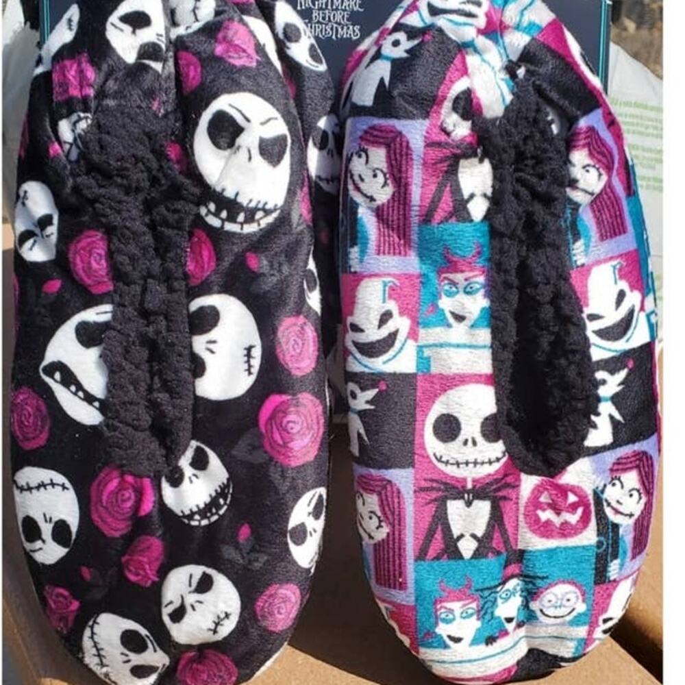 Disney's Tim Burton's The Nightmare Before Christmas Babba Slipper Socks 7-9.5
